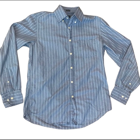 J Crew Blue Pinstriped Long sleeve Dress shirt - Picture 1 of 7